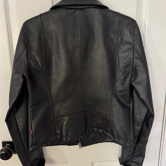 NWT Levi's Faux Leather Classic Asymmetrical Motorcycle Jacket Black Small - Picture 4 of 5